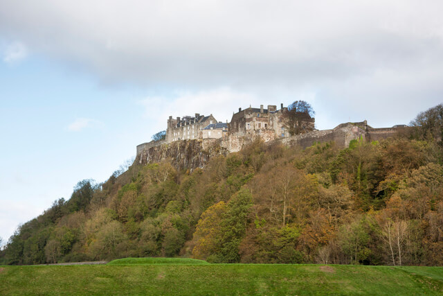 A view of Stirling Castle sitting high on Castle Hill