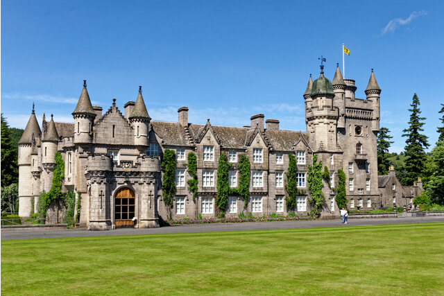 An external shot of Balmoral Castle the Scottish residence of the Royal Family