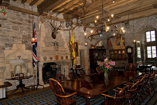 An internal shot of the Banquest Hall at Eilean Donan Castle