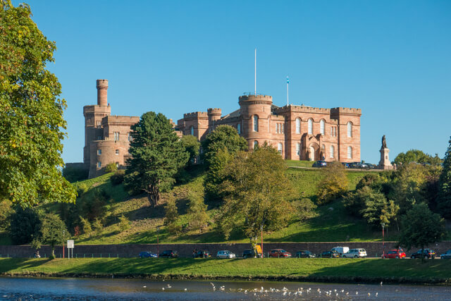 External shot across the River Ness to Inverness Castle