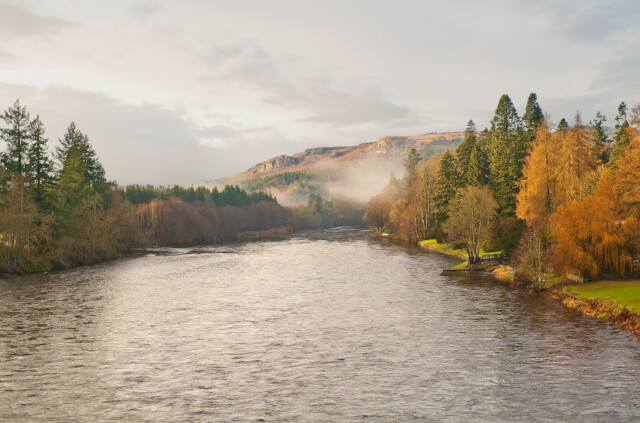 The River Tay in Perth in autumn